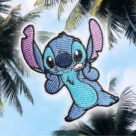 Lilo and Stitch Disney Iron-On Medium Sized Embroidered Blue Patch New Condition - Picture 3 of 5
